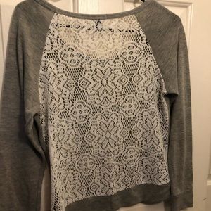 Long sleeve grey with lace back